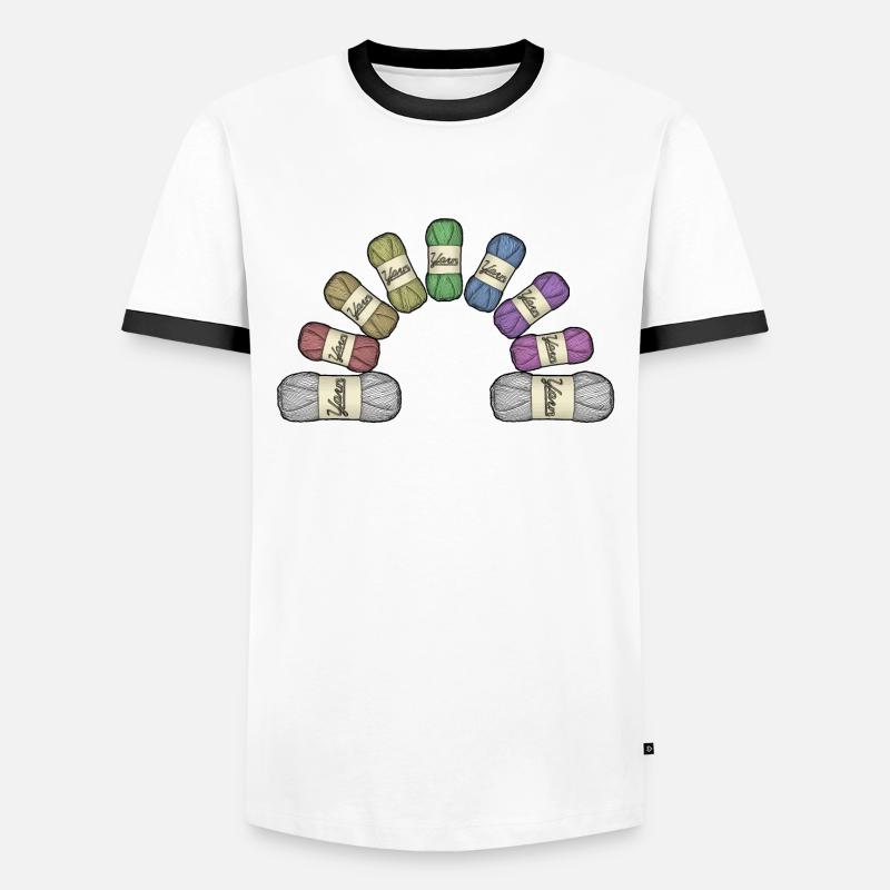 Regenbogen oder Garn - Männer Kontrast-T-Shirt - Weiß/Schwarz