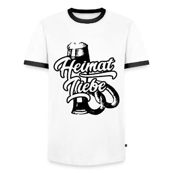 L’amour de la patrie bavaroise - T-shirt contrasté Homme - blanc/noir - Devant - AI Model Female 172 light (172cm) & AI Model Male 178 dark (178cm)