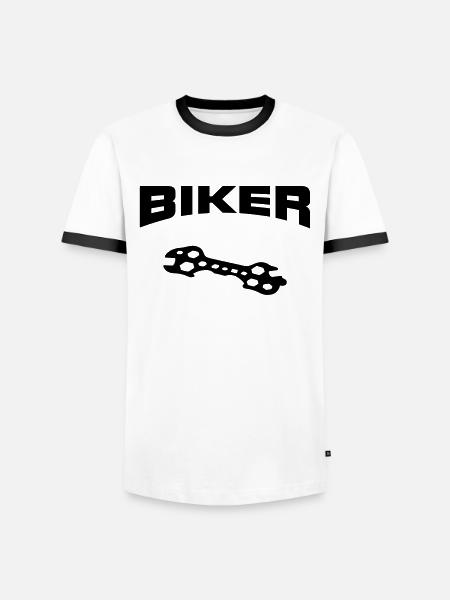 Biker Fahrrad - Men's Ringer Shirt - white/black