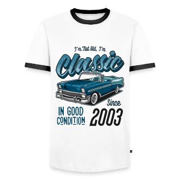 I'm Not Old I'm Classic Car Vintage Born In 2003 - Men's Ringer Shirt - white/black - Front - AI Model Female 172 light (172cm) & AI Model Male 178 dark (178cm)