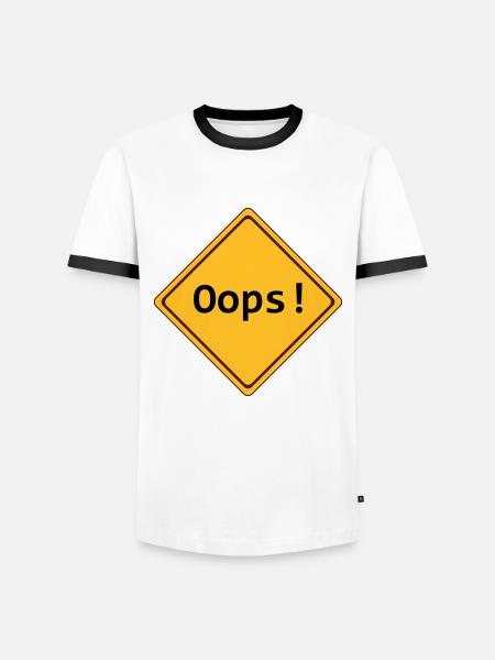 error, oops !, customizable - Men's Ringer Shirt - white/black