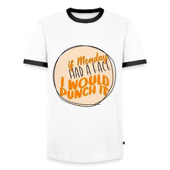 Si lundi avait un visage, je le boxerais - T-shirt contrasté Homme - blanc/noir - Devant - AI Model Female 172 light (172cm) & AI Model Male 178 dark (178cm)