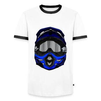 Motocross / Enduro / Freestyle mx / Dirtbike retro - Men's Ringer Shirt - white/black - Front - AI Model Female 172 light (172cm) & AI Model Male 178 dark (178cm)