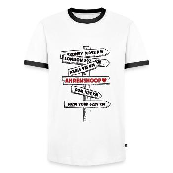 Ahrenshoop Urlaub Ostsee Insel Fischland Darß - Männer Kontrast-T-Shirt - Weiß/Schwarz - Vorne - AI Model Female 172 light (172cm) & AI Model Male 178 dark (178cm)