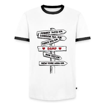 Damp Ostsee Resort Ostseebad Ferien Strand Urlaub - Männer Kontrast-T-Shirt - Weiß/Schwarz - Vorne - AI Model Female 172 light (172cm) & AI Model Male 178 dark (178cm)