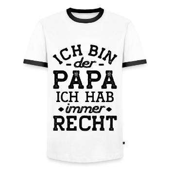 Papa hat Recht schlau klug lustige Sprüche Vater - Männer Kontrast-T-Shirt - Weiß/Schwarz - Vorne - AI Model Female 172 light (172cm) & AI Model Male 178 dark (178cm)