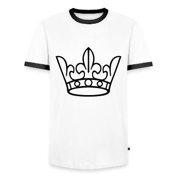 Krone - Männer Kontrast-T-Shirt - Weiß/Schwarz - Vorne - AI Model Female 172 light (172cm) & AI Model Male 178 dark (178cm)
