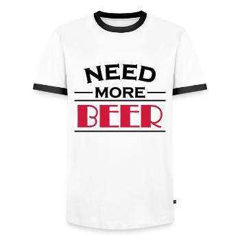 Need more beer! - Männer Kontrast-T-Shirt - Weiß/Schwarz - Vorne - AI Model Female 172 light (172cm) & AI Model Male 178 dark (178cm)
