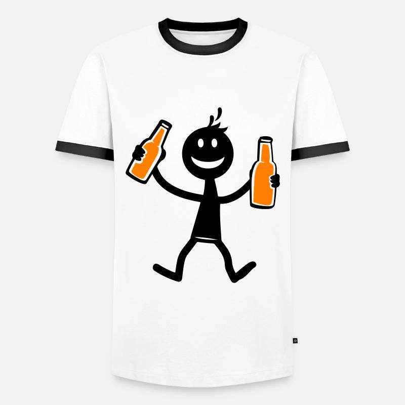 Drinking Beer - Men's Ringer Shirt - white/black