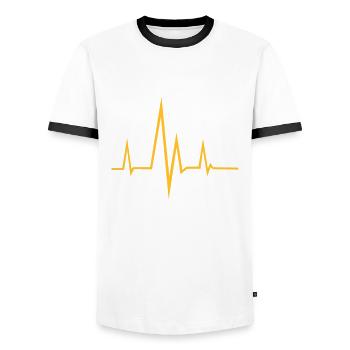Fréquence - Pouls - T-shirt contrasté Homme - blanc/noir - Devant - AI Model Female 172 light (172cm) & AI Model Male 178 dark (178cm)