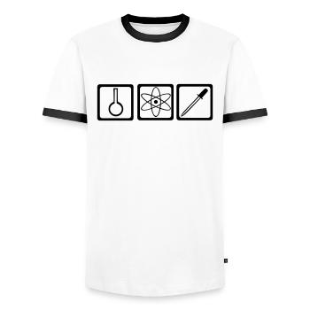 Chimie - Chimiste - T-shirt contrasté Homme - blanc/noir - Devant - AI Model Female 172 light (172cm) & AI Model Male 178 dark (178cm)