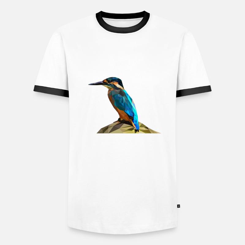 Eisvogel - Männer Kontrast-T-Shirt - Weiß/Schwarz
