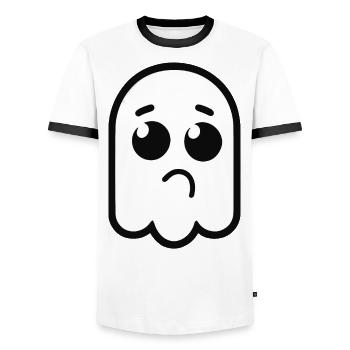 Symbol Minimalismus - Männer Kontrast-T-Shirt - Weiß/Schwarz - Vorne - AI Model Female 172 light (172cm) & AI Model Male 178 dark (178cm)