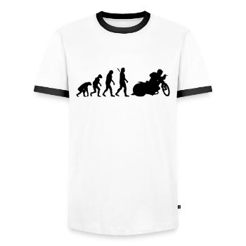 Speedway - Männer Kontrast-T-Shirt - Weiß/Schwarz - Vorne - AI Model Female 172 light (172cm) & AI Model Male 178 dark (178cm)