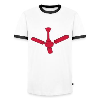 Fan Ceiling Wind Gift Idea Fast - Men's Ringer Shirt - white/black - Front - AI Model Female 172 light (172cm) & AI Model Male 178 dark (178cm)