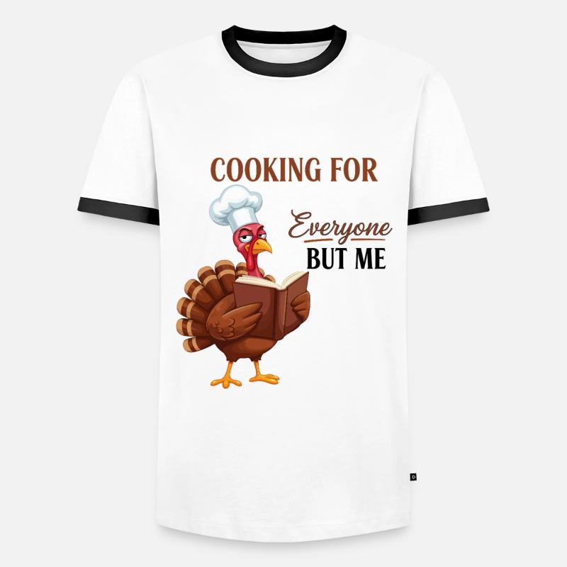 Cuisson de la dinde - T-shirt contrasté Homme - blanc/noir