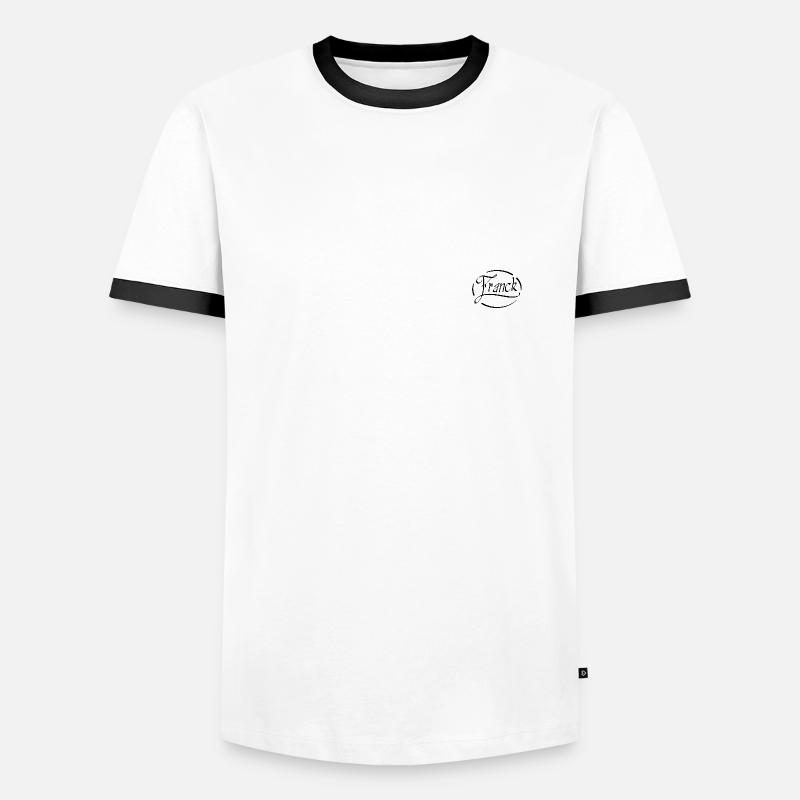Franck - Männer Kontrast-T-Shirt - Weiß/Schwarz