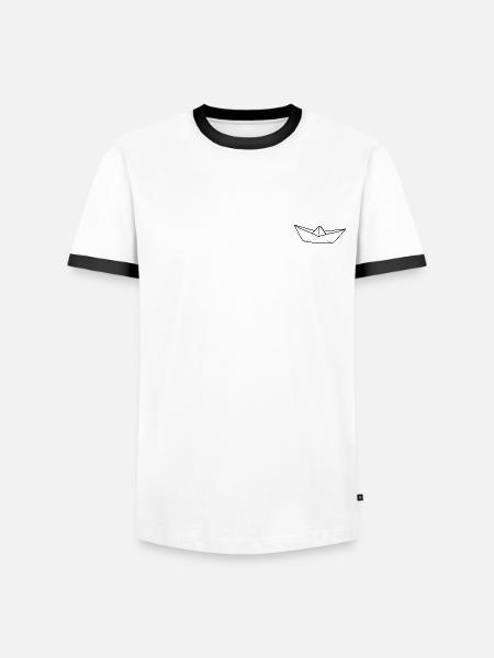 Paper - Boat - Männer Kontrast-T-Shirt - Weiß/Schwarz