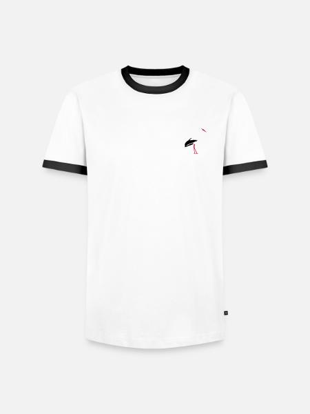 white stork - Men's Ringer Shirt - white/black