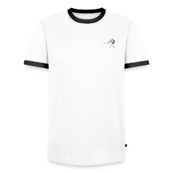Chivalry - Männer Kontrast-T-Shirt - Weiß/Schwarz - Vorne - AI Model Female 172 light (172cm) & AI Model Male 178 dark (178cm)