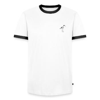 Säbelschnäbler - Männer Kontrast-T-Shirt - Weiß/Schwarz - Vorne - AI Model Female 172 light (172cm) & AI Model Male 178 dark (178cm)