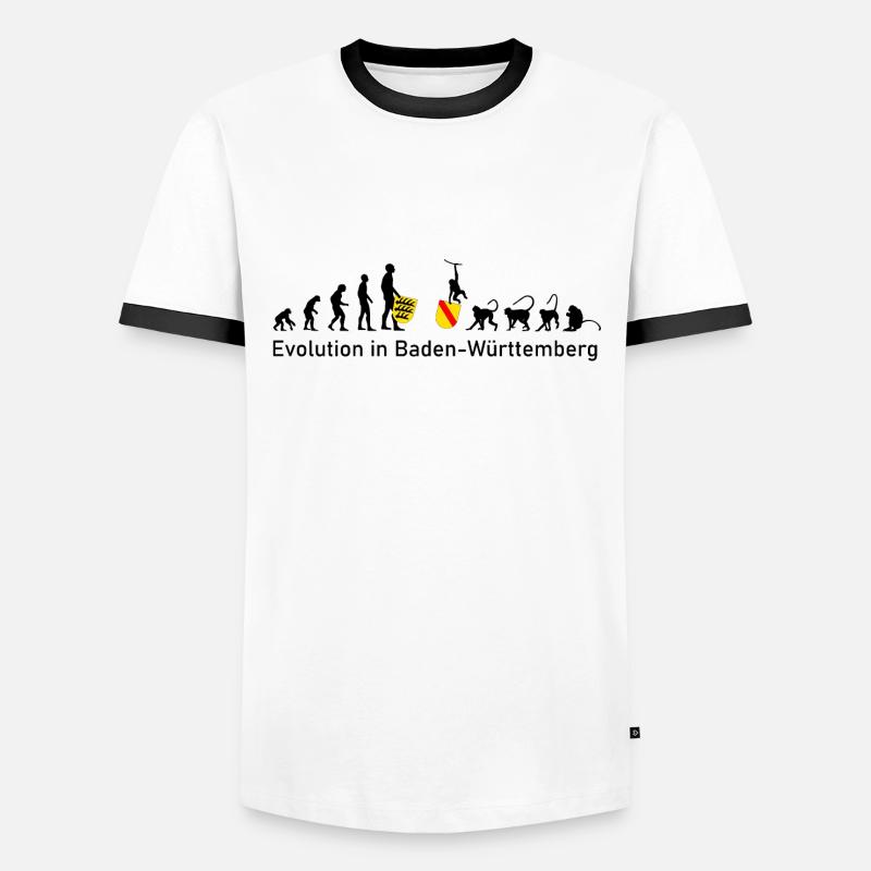 Evolution in Baden-Württemberg - Männer Kontrast-T-Shirt - Weiß/Schwarz
