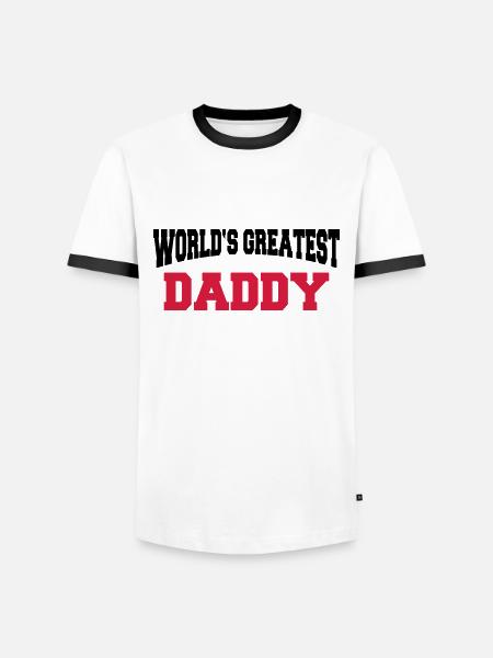 World's greatest Daddy - Männer Kontrast-T-Shirt - Weiß/Schwarz