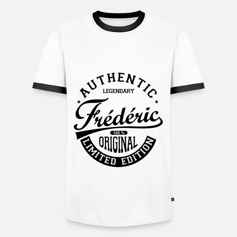 Frederic gift personalized tshirt Frederic - Men's Ringer Shirt - white/black