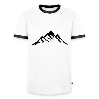 Mountain, Mountains - Men's Ringer Shirt - white/black - Front - AI Model Female 172 light (172cm) & AI Model Male 178 dark (178cm)