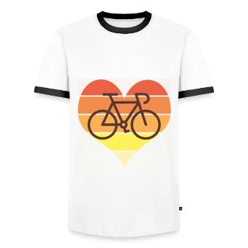 love Radfahren Radfahren - Männer Kontrast-T-Shirt - Weiß/Schwarz - Vorne - AI Model Female 172 light (172cm) & AI Model Male 178 dark (178cm)