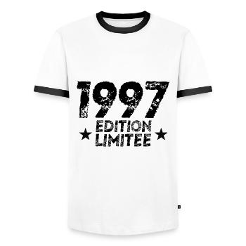 1997 Limited Edition Geburtstagsgeschenk!! - Männer Kontrast-T-Shirt - Weiß/Schwarz - Vorne - AI Model Female 172 light (172cm) & AI Model Male 178 dark (178cm)