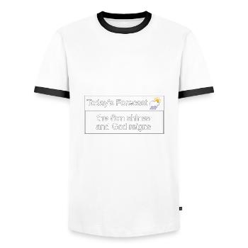 Christian Design Todays Forecast - Men's Ringer Shirt - white/black - Front - AI Model Female 172 light (172cm) & AI Model Male 178 dark (178cm)