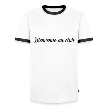 BIENVENUE AU CLUB - T-shirt contrasté Homme - blanc/noir - Devant - AI Model Female 172 light (172cm) & AI Model Male 178 dark (178cm)