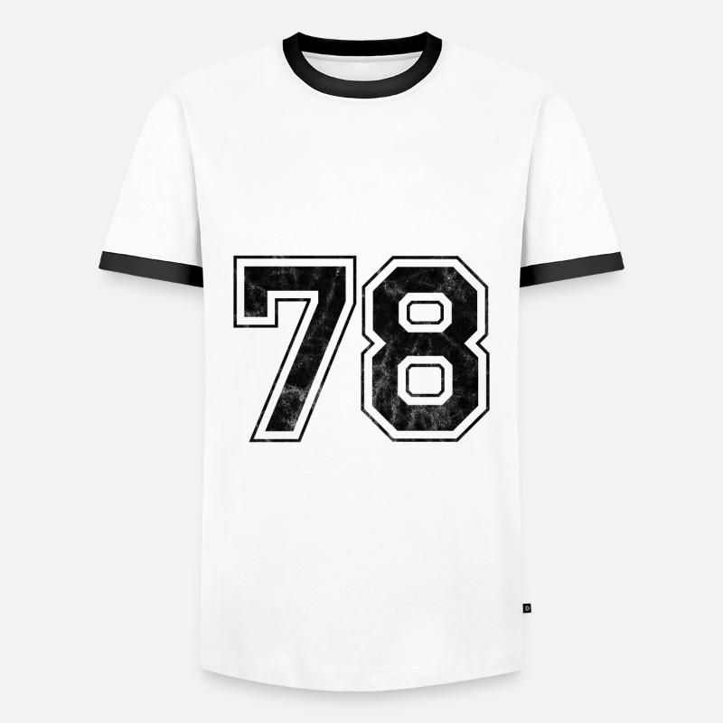 Number 78 - Men's Ringer Shirt - white/black