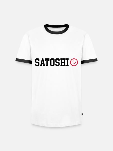 Satoshi Nakamoto BTC Bitcoin - Men's Ringer Shirt - white/black