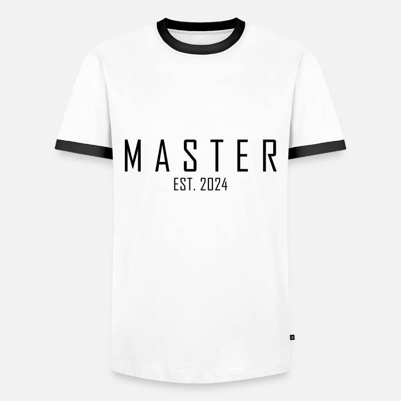 Master EST. 2024 - Männer Kontrast-T-Shirt - Weiß/Schwarz