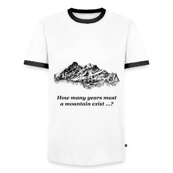 Dylan - Mountain - Men's Ringer Shirt - white/black - Front - AI Model Female 172 light (172cm) & AI Model Male 178 dark (178cm)