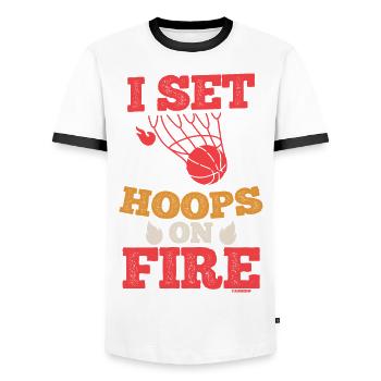 cool basketball saying player gift - Men's Ringer Shirt - white/black - Front - AI Model Female 172 light (172cm) & AI Model Male 178 dark (178cm)