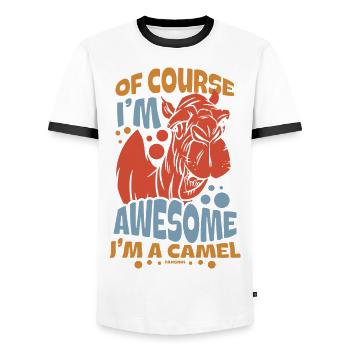 Of Course I'm Awesome I'm A Camel - Männer Kontrast-T-Shirt - Weiß/Schwarz - Vorne - AI Model Female 172 light (172cm) & AI Model Male 178 dark (178cm)