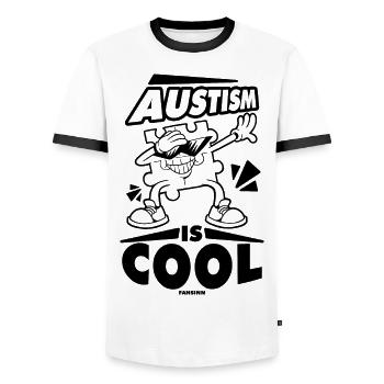 Dabbing autisme puzzle cadeau pour enfants - T-shirt contrasté Homme - blanc/noir - Devant - AI Model Female 172 light (172cm) & AI Model Male 178 dark (178cm)