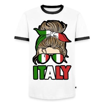 Italia Italiener Italienisch Italien - Männer Kontrast-T-Shirt - Weiß/Schwarz - Vorne - AI Model Female 172 light (172cm) & AI Model Male 178 dark (178cm)