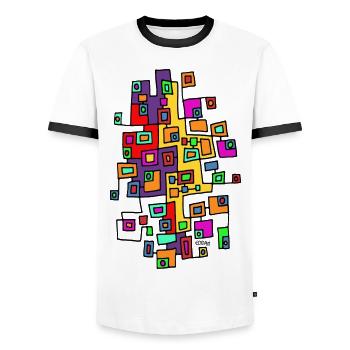 city map 1 - Männer Kontrast-T-Shirt - Weiß/Schwarz - Vorne - AI Model Female 172 light (172cm) & AI Model Male 178 dark (178cm)