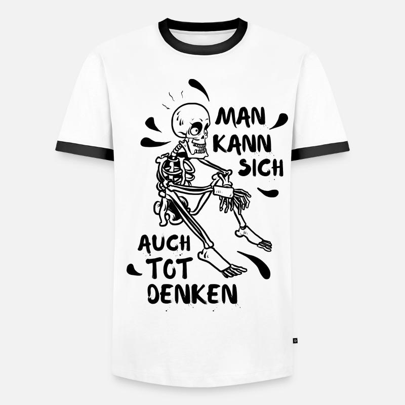 Skeleton You can also think about dead bones - Men's Ringer Shirt - white/black