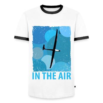 Planeurs Planeurs Planeurs Voler - T-shirt contrasté Homme - blanc/noir - Devant - AI Model Female 172 light (172cm) & AI Model Male 178 dark (178cm)
