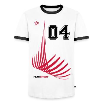 04 JERSEY Jersey Numéro Quatre Sport Team Game Motif - T-shirt contrasté Homme - blanc/noir - Devant - AI Model Female 172 light (172cm) & AI Model Male 178 dark (178cm)