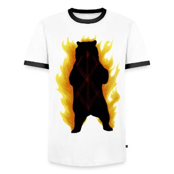Berserker Bear - Men's Ringer Shirt - white/black - Front - AI Model Female 172 light (172cm) & AI Model Male 178 dark (178cm)
