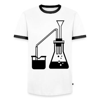 Chemie Experiment Geschenkidee Substanz mischen - Men's Ringer Shirt - white/black - Front - AI Model Female 172 light (172cm) & AI Model Male 178 dark (178cm)