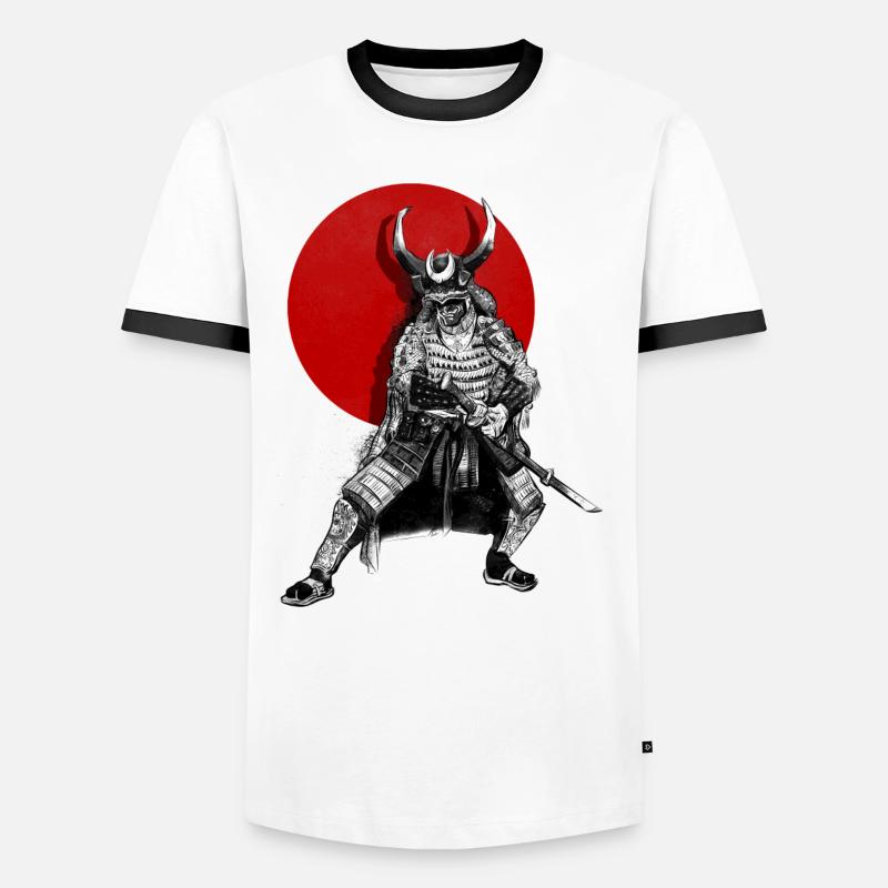 samurai - Men's Ringer Shirt - white/black