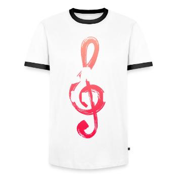 Klangkörper - Musik - Chor - Orchester - Dirigent - Männer Kontrast-T-Shirt - Weiß/Schwarz - Vorne - AI Model Female 172 light (172cm) & AI Model Male 178 dark (178cm)