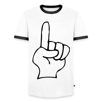 Index - T-shirt contrasté Homme - blanc/noir - Devant - AI Model Female 172 light (172cm) & AI Model Male 178 dark (178cm)